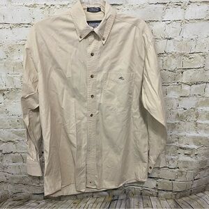 Resistol Rodeo Gear Beige Cotton Long Sleeve Button Up Shirt